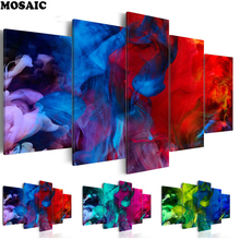 Home decoration,5d diy diamond painting Cross Stitch 5pcs square drill red abstract flower painting full diamond embroidery 2024 - buy cheap