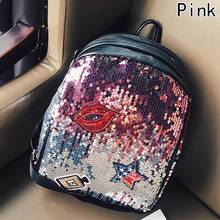 New Arrival PU Leather Sequins Backpack Women Popular Bag PU Leather Sequins Backpack Girls Small Travel Backpacks 2024 - buy cheap