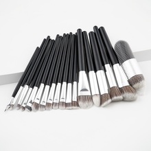 New 18pcs/set black and white makeup brush suit brown pink makeup brush tool set portable professional beauty cosmetics set 2024 - buy cheap