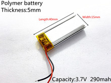 3.7V 290mAh 501540 Lithium Polymer Li-Po li ion Rechargeable Battery cells For Mp3 MP4 MP5 GPS 2024 - buy cheap