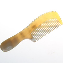 long handle 15cm Natural Buffalo horn Comb Wide Tooth No-static head Massage Hair Brush Health care Hair Styling peine 2024 - buy cheap