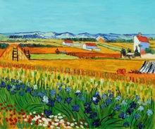 Pintura al óleo de alta calidad, reproducciones de lienzo, con Collage de Irises de Van Gogh, pintura pintada a mano 2024 - compra barato