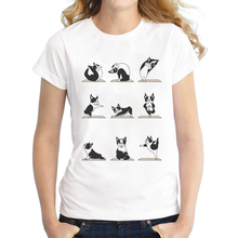 Camiseta de manga corta con diseño de Boston Terriers para mujer, ropa con estampado de esqueleto, novedad, 2021 2024 - compra barato