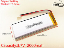 3.7V 2000mAh 653495 Lithium Polymer Li-Po li ion Rechargeable Battery cells For Mp3 MP4 MP5 GPS 2024 - buy cheap