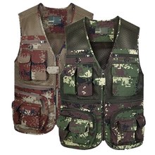 Pocket Vests Camouflage Breathable Mesh Multifunction Sleeveless Jackets Jungle Hunting Casual Waistcoat Multi-pocket Work Vest 2024 - buy cheap