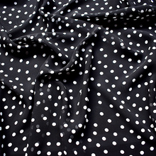 145x100cm marca importada tecido de chiffon macio estampado com ponto preto para camisa de verão, costura de camisa estofado de pano de poliéster 2024 - compre barato