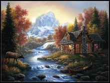 River Run - Counted Cross Stitch Kits - DMC DIY Handmade Needlework for Embroidery 14 ct Cross Stitch Sets 2024 - buy cheap