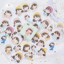 45PCS/box New Creative Adorable Girls Paper Lable Stickers Crafts And Scrapbooking Decorative Lifelog Sticker Cute Stationery 2024 - buy cheap