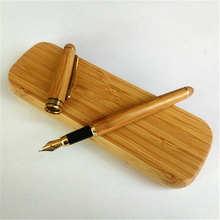 Caneta tinteiro de luxo em bambu 0.5mm, marca para presentes de negócios, decoração, escritório, canetas tinteiro e papelaria 2024 - compre barato