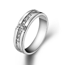 Anillo de compromiso Sona, anillo de boda a la moda para hombre, anillos Zirkon CZ de circón para hombre, joyería de Color plateado, anillo rojo para hombre J391M 2024 - compra barato