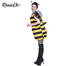 Fantasia de halloween para mulheres, adulto, abelha, fantasia adulto, halloowen para cosplay, roupa de festa, chapéu de túnica, 2 peças, conjunto 2024 - compre barato