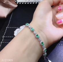 KJJEAXCMY boutique joyería de plata de ley 925 con incrustaciones de Esmeralda natural Esmeralda verde joya de lujo de las mujeres soporte de pulsera de detección 2024 - compra barato