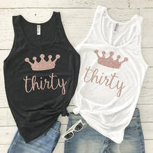 personalized text rose gold Crown thirty birthday party Tank tops tees Forty squad Bachelorette t Shirts Party favors gifts 2024 - buy cheap