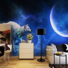 Papel de parede paisagem de anime lobo bonito e mágico, produção profissional de papel de parede mural de cartaz foto de parede 2024 - compre barato