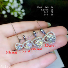 Kjjeaxcmy boutique jóias 925 inlay prata esterlina 0.5 carat mosang diamante pingente feminino apoio detecção 2024 - compre barato