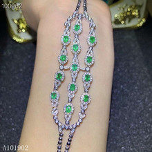 KJJEAXCMY boutique jewelry 925, Esmeralda Natural con incrustaciones de plata, soporte de pulsera de lujo con detección 2024 - compra barato