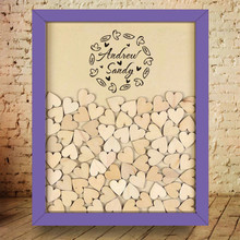 Custom Rustic 3D Heart Guestbook Alternatives,Printed Background Bridal Shower Gift,Custom Name and Date Guestbook,Wedding Decor 2024 - buy cheap