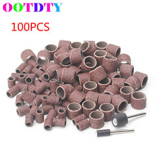 100 Pcs Sanding Band Sleeves Drum Kit Sandpaper Rubber 2 Mandrels APR22 2024 - buy cheap