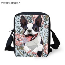 Twoheartsgirl Boston Terrier Messenger Bag for Girls Cute Mini Women Crossbody Bags Stylish Animal Print Handbags Small Bolsa 2024 - buy cheap