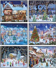 Embroidery Counted Cross Stitch Kits Needlework - Crafts 14 ct DMC Color DIY Arts Handmade Decor - Village Christmas Collection 2024 - buy cheap