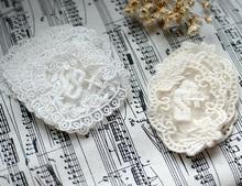 10 Pieces Ivory Beige Lace Flower Delicate Wedding Head Ornaments Lace Applique Lace Trim Dress DIY Lace Accessories 2024 - buy cheap