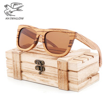 100% Genuine Zebra Wood Sunglasses Polarized Handmade Bamboo Men's Retro Sunglasses Tea Ms. Gafas Oculos De Sol Madera 2024 - buy cheap