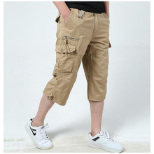New Summer Short Men  3/4 Length Cargo overall casual Plus Size Man Sandbeach trousers 2024 - buy cheap