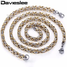 5mm Byzantine Box JEWELRY SET Silver Color Stainless Steel Necklace Bracelet Chain Mens Chain Wholesale  KS21 2024 - buy cheap