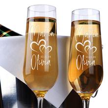 2pcs Personalized Wedding Glasses For Couple,Heart To Heart Wedding Champagne Flutes,Etched Engrave Wedding Toasting Glasses 2024 - buy cheap