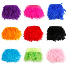 Multicolor Turkey Feather Plumes Fringe trim Feather Boa Stripe for wedding party dress Decoration 10-15cm 1Meters/lot 2024 - buy cheap