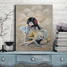 Two Girls Listening To Music By Mark Ryden Canvas Posters PrintsArt Painting Decorative Picture Modern Home Decoration Artwork 2024 - buy cheap