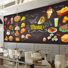 Mural de papel de parede personalizado restaurante fundo parede 2024 - compre barato