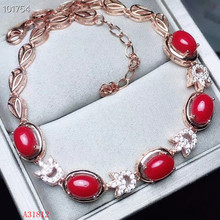 KJJEAXCMY Fine jewelry 925 Silver-inlaid Natural Red Coral Ruby Women's Bracelet Support Detection 2024 - buy cheap