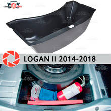 Organizador de porta-malas em para renault logan, 2014 a 2018, na borda da roda de reposição, proteção em abs, acessórios de estilo do carro 2024 - compre barato