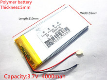3.7 V bateria de polímero de lítio 4000 mah lare-capacidade PDA tablet PC MID 5055110 2024 - compre barato