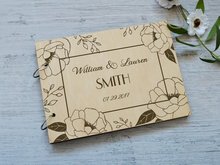 Custom Mr and Mrs Wedding Guest Book,Rustic Laser Engraved Flower Wedding Guestbook,Wedding Gift,Personalized Album Alternatives 2024 - buy cheap