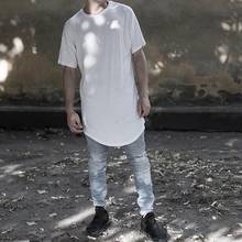 Мужская длинная футболка в стиле хип-хоп, с коротким рукавом 2024 - купить недорого