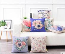 Garden Style flower printed cushion cover pillowcase sofa waist pillow cover for backrest home decoration 2024 - buy cheap