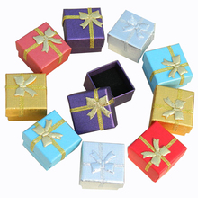 Caixa de joias com esponja preta, embalagem organizadora, pequena, quadrada, brincos de papelão, caixa de presente 2024 - compre barato