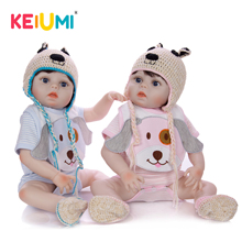 KEIUMI Handmade 19 inch Reborn Baby Girl Boy Twins Full Silicone Body Boneca Reborn Realista Wholesale kids Children's Day Gifts 2024 - buy cheap