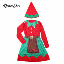 Reneecho 2018, disfraz de Navidad para niños, vestido de Santa Claus para niñas, vacaciones, disfraz de elfo de Navidad, disfraz de Festival para Niños 2024 - compra barato