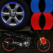Adesivos refletivos para pneu, 16 tiras, aros, decoração, 10 ", 6 cores, bicicleta, motocicleta 2024 - compre barato