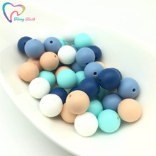 Teeny Teeth 100 PCS MIX Blue Peach Round Silicone 12-15 MM BPA Free Dental Care Jewelry Accessories Silikon Baby Teething Beads 2024 - buy cheap