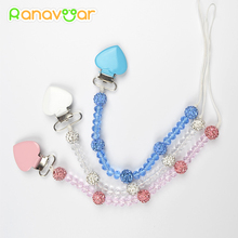 Crystal Baby Pacifier Clips Soother Holder Anti Folder Pacifier Clip Chain Dummy Nipple Holder Baby Pram Hook Hanging Strap 2024 - buy cheap