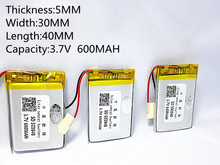 3.7V 600mAh battery 503040 Lithium Polymer Li Po li ion Rechargeable Battery For Mp3 MP4 MP5 GPS   electronics part 2024 - buy cheap