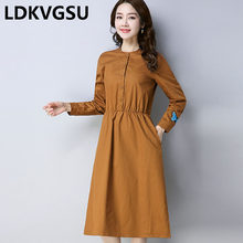 2018 Spring Autumn Women Dress Fashion Slim Elastic Waist Embroidery Long Sleeve Dresses Vesidos Casual Women's Clothing Is688 2024 - buy cheap