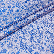 Tela de flores de sonrisa azul y blanca, hilo de brocado teñido para patchwork, fieltro, tejido, sábanas de cama, juego de cos, 100x75cm, novedad 2024 - compra barato