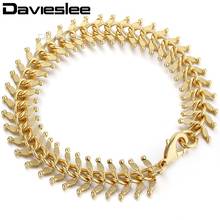 585 Rose White Gold Filled Womens Bracelet Chain Hammered Centipede Design 14mm 18-25cm GB275 2024 - buy cheap
