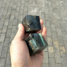 2 piezas 5 cm labradoeite de cuarzo diamantes de la labradorita natural de cristal cubo cuadrado curación como decoración 2024 - compra barato