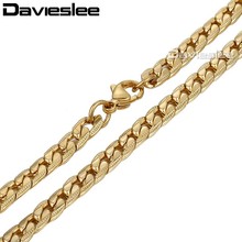 6/7/8mm Mens Chain Boys Hammered Cut Curb Cuban Link  Gold Tone Stainless Steel Necklace Chain Fashion Jewelry Gift LKN349 2024 - buy cheap